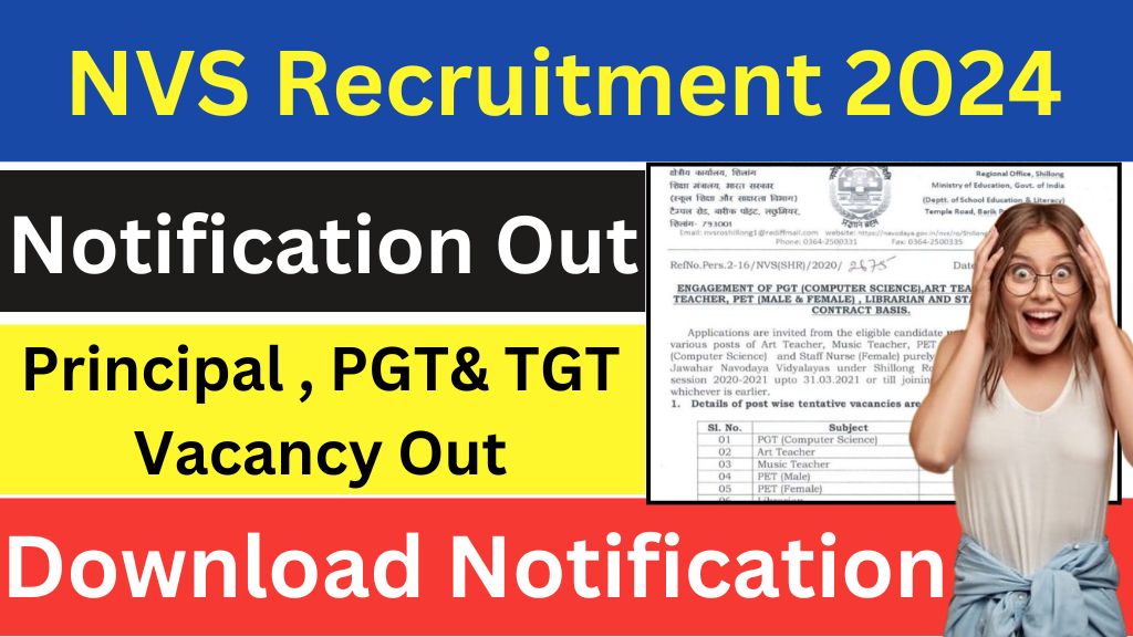 NVS Notification 2024 Out ,Check Exam Date, Vacancy, Salary and Other Details